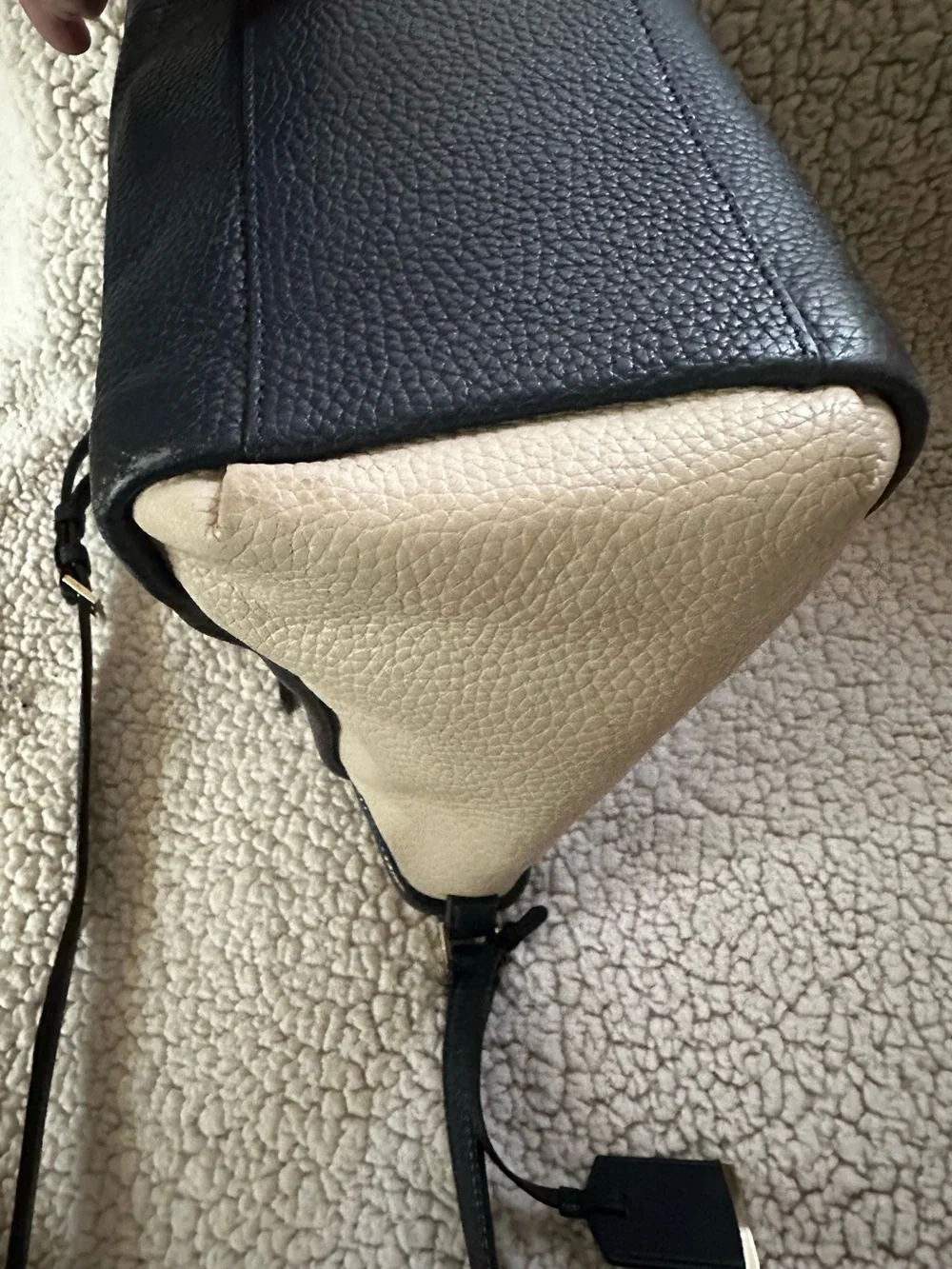 Kate Spade Brandy Holden Street Two-Tone Purse Blue Cream Leather Bag (see phot)